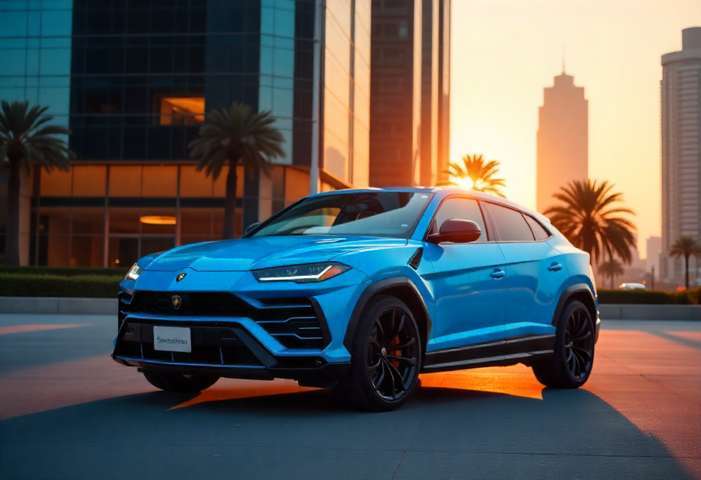Blue Lamborghini Urus